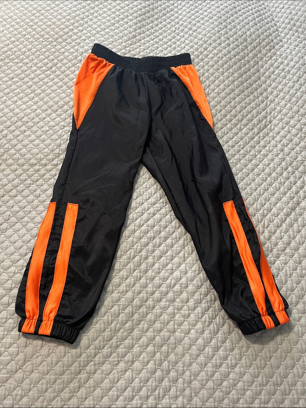 Kids Black and Orange Athletic Joggers